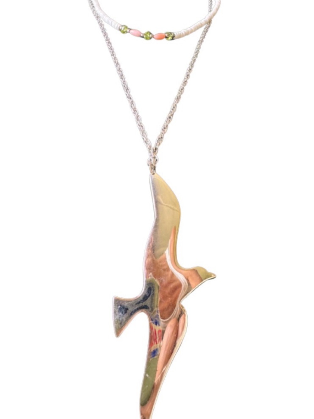 Vintage Seagull Silver Toned Necklace & Shell choker